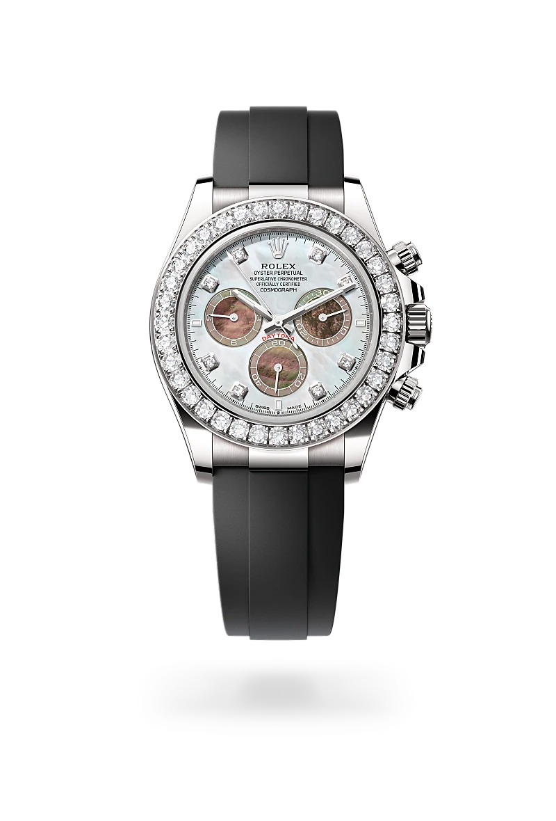 Rolex Cosmograph Daytona Oyster, 40 mm, oro bianco e diamanti
