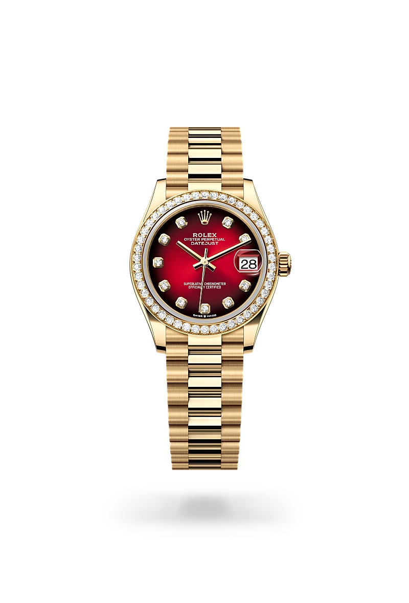 Rolex Datejust Oyster, 31 mm, oro giallo e diamanti