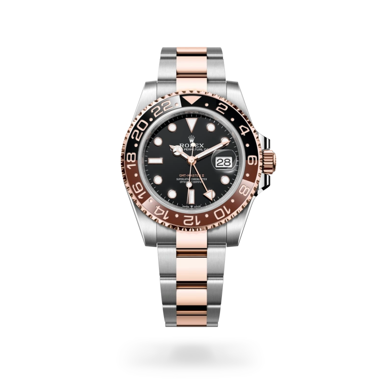 Rolex GMT-Master II Oyster, 40 mm, acciaio Oystersteel e oro Everose