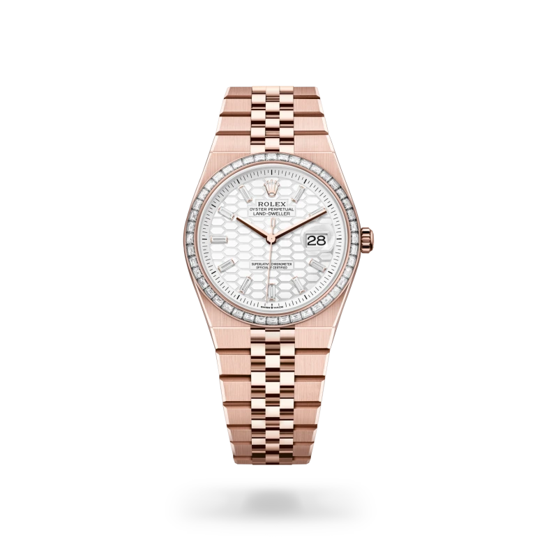 Rolex Land-Dweller Oyster, 36 mm, oro Everose e diamanti