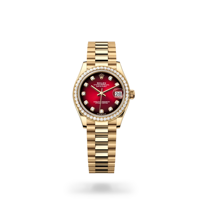 Rolex Datejust Oyster, 31 mm, oro giallo e diamanti