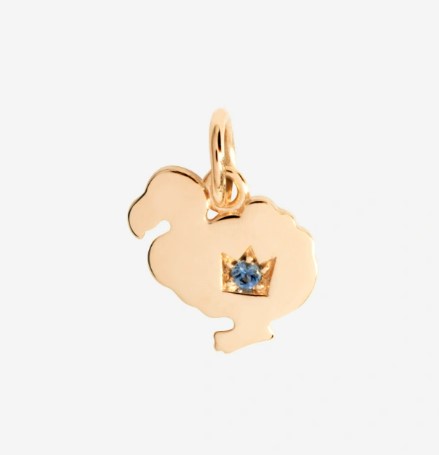 Immagine Charm DoDo Oro Rosa 9kt zaffiro blu