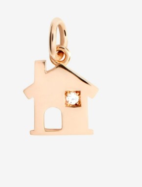Immagine Charm Casa Oro Rosa 9K diamante bianchi