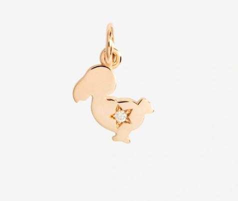 Immagine Charm Junior Oro Rosa 9K diam bianchi