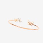 Bracciale Cuff Farfalla oro rosa e diamanti bianchi