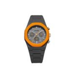 Crono policarbonato grigio ghiera arancio