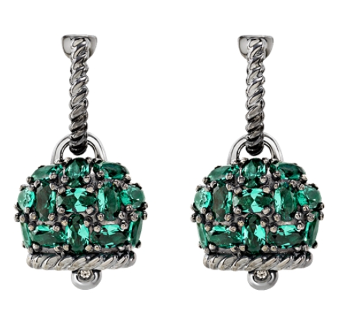 Immagine Orecchini Campanella con Siamiti verdi